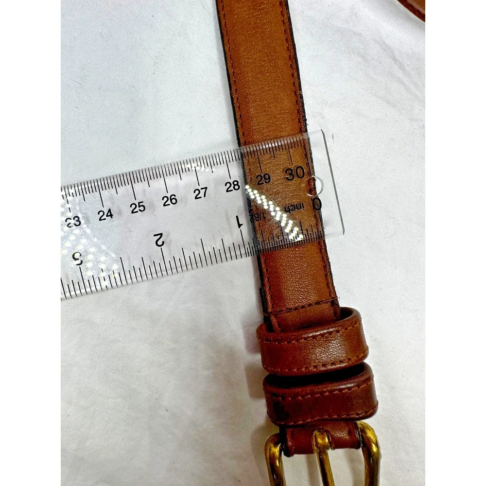 Coach Brown Cow Hide  Leather Belt Solid Brass Buckle Sz 38 New York